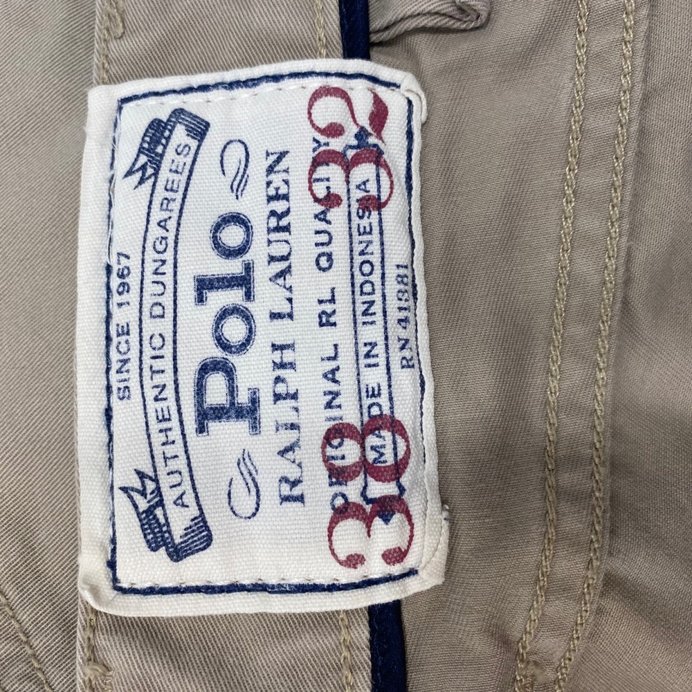 Polo Ralph Lauren Pants Mens 38x32 Tan Varick Slim Straight Khaki Chino Dungaree - Picture 6 of 16